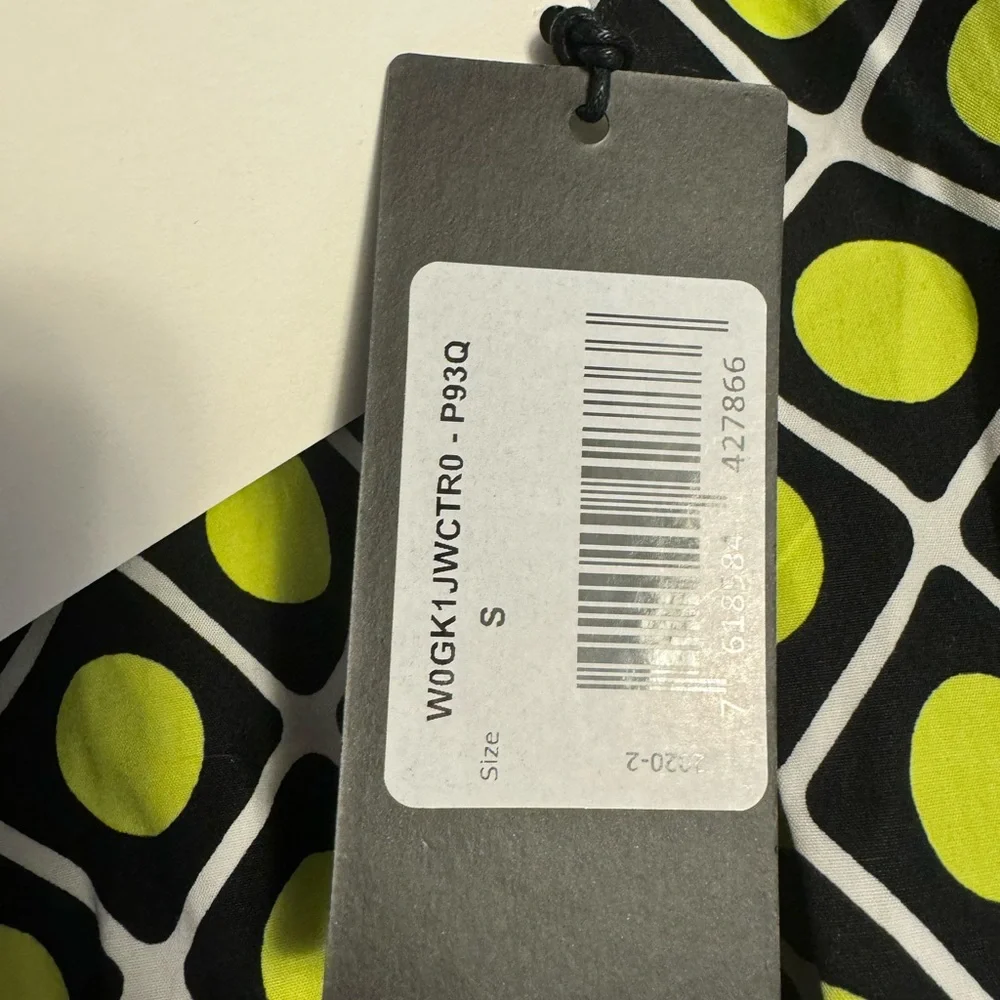 Guess Vibrant Lime and Black Patterned Long Sleeve Dress - Picture 3 of 12